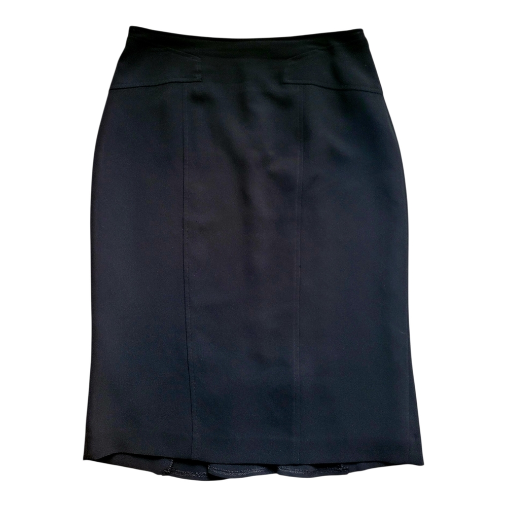 Louben Black Tailored Pencil Skirt Modest Knee Length